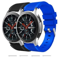 Nacorulu Band Compatible for Samsung Galaxy Watch 46mm Bands/Galaxy Watch 3 45mm/Gear S3 Classic/Gear S3 Frontier, 22mm Smart Watch Silicone Band for Women Men (2 PACK)