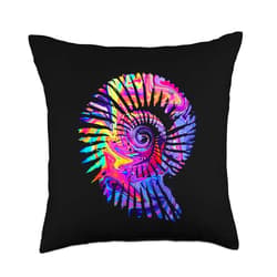 Ammonite Shark Tooth Fossil Collector Designs Ammonite Fossil Collector Rock Hound Cool Paleontology Throw Pillow