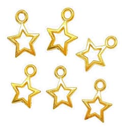 luzen 100Pcs Mini Star Charms Alloy Metal Hollow Star Charms Pendants for DIY Crafting Jewelry Making Earring Bracelet Necklace Accessories, Gold