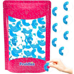 Fruidles Blue Raspberry Gummi Rings Candy, Assorted Fruit Flavors Gummies, Allergy Friendly, Non-GMO, No Artificial Sweeteners Gummy (8oz Bag)