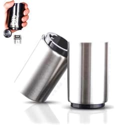 YUDANSI Push Down Bottle Opener 2 pack, Automatic Beer Bottle Openers, Stainless Steel Instant-no-Cap Mover, Funny Kitchen Gadgets, Beer Bar Accessories, Christmas New Year Gifts, Magnetic Corkscrew