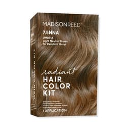 Madison Reed Radiant Hair Color Kit, Light Neutral Brown for 100% Coverage of Resistant Gray Hair, Ammonia-Free, 7.5NNA Umbria Light Brown, Permanent Hair Dye, Pack of 1