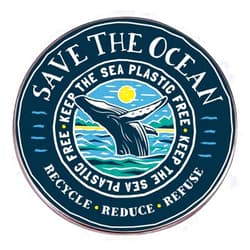 Pinposni Save the ocean Lapel Pin with whale,turtle,seal recycle reduce refuse, keep the sea plastic free