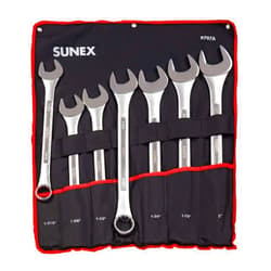 Sunex Tools 9707 Jumbo Fractional Combination Wrench Set, 7Piece (Includes Roll-Case), SAE Jumbo Combination Wrench Set
