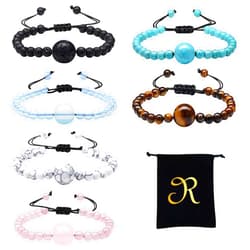 Generic 6 Anti Nausea Wristband Motion Sickness Bracelet Adjustable with Travel Bag Sea Bands for Pregnancy Acupressure Seasickness Wristband Adult and Kids Size Double Rope Extra Tight