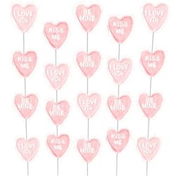 Fruidles Valentine's Heart Lollipop Candy Sucker Assortment, Dextrose Pressed Candy, Kiss me, Be Mine, I Love You and Sweet Heart, Individually Wrapped (12-Pack)
