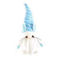 Giftcraft – Bunny Rabbit Gnome - Blue, Plush Gnome Decor, Swedish Gnome Ornament Tomte, 9 Inch Plush Doll