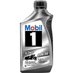 Mobil PACK OF 4 - Mobil 1 20W-50 Full Synthetic Motorcycle Oil, 1 qt.