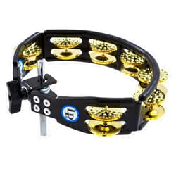 Latin Percussion LP179 Cyclops, Dimpled Brass Jingles, Black, Mountable Tambourine
