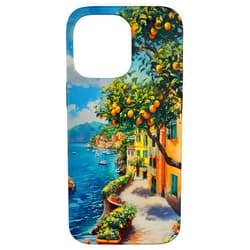 Portofino at the Mediterranean Riviera Coast Italian Riviera Coast with Lemons, the Mediterranean Sea Case for iPhone 14 Pro Max