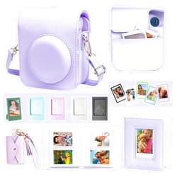 WOGOZAN Instant Mini 12 Accessories for Fujifilm Instax Mini 12 Instant Camera, Mini 12/11 Protective Bag with Mini Photo Album, Mini Photo Stoage Bag, Picture Frame, Magnetic Picture Frame (Purple)