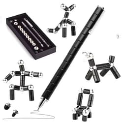 AYXXZJD Decompression Magnetic Metal Toy Pen,Multifunctional Deformable Capacities Touch Screen Ballpoint PenIntellectual Learning and Stress Reduction Gifts for Family or Friends.(Black)