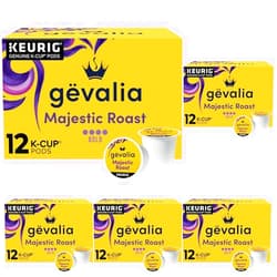Gevalia Majestic Roast K-Cup Coffee Pods (12 Count) (Pack of 5)