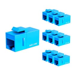 Iwillink RJ45 Cat6 Keystone Coupler 10-Pack, Female to Female Cat6 Keystone Jack, UTP Keystone Coupler Insert, Blue