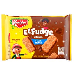 Keebler E.L. Fudge Double Stuffed Elfwich Cookies, Sandwich Cookies Stuffed with Crème Filling, 13 oz