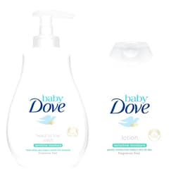 Dove Baby Dove Sensitive Moisture Bundle: Tip to Toe Wash and Lotion, 13 Ounce Each