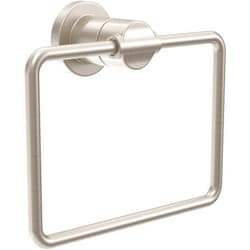 Delta Nicoli (1-Pack) Hand Towel Holder SpotShield Brushed Nickel Towel Racks for Bathroom Wall Square Towel Ring Holder for Bath Towel Hanger for Kitchen, Bathroom Accessories NIC46-DN