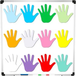 Naozinebi Colorful Hand Magnetic Cutouts Hand Accent Magnet Bulletin Board Classroom Decoration Hand Magnetic Name Tag Label for DIY Craft Art Project Chalkboard Home Wall Refrigerator Decoration Supplies