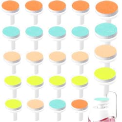 Mudder 24 Pieces Baby Nail File Pads Nail Trimmer Replacement Pads Electric Baby Nail Grinding Heads for Standard Electric Kid Nail Trimmer Suits to Newborn Infant Toddler (Pink, Light Blue, Green, Orange)