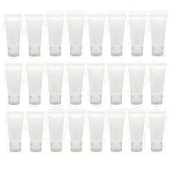 UPSTORE 24PCS 30ml/1.7oz Empty Refillable Clear Plastic Squeeze Soft Tubes with Flip Cover Lotion Bottle Travel Sample Packing Cosmetic Makeup Container Storage Vials Jars for Facial Cleaner Toiletries