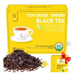 SACHS TEA 1773 Premium 100 Percent Organic Spring Black Tea 50 Cups (3.52oz) | Bold & Flavorful | Includes 3 Bonus Tea Bags | Packed & Shipped Direct From Source In VietNam