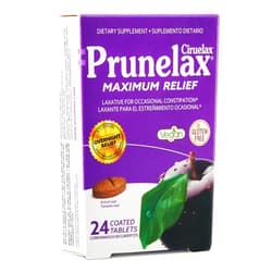Prunelax Ciruelax Maximum Relief Laxative Tablets with Natural Senna for Occasional Constipation, Senna Extract, Vegan & Gluten-Free, Gentle Overnight Relief - 24ct