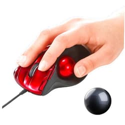SANWA Wired Trackball Mouse GMATB44RN + Black 34mm Trackball Replacement Ball Set, Computer Rollerball Mice, 400/800/1200/1600 DPI, 5 Buttons, Compatible MacBook, Laptop, Windows, macOS, Chrome OS