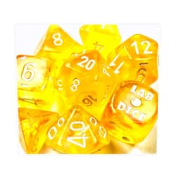 Chessex DND Dice Set-Chessex D&D Dice-Lab Dice 6: Borealis: 7Pc Polyhedral Canary/White Luminary (w/Bonus die) Dice Set-Dungeons and Dragons Dice Includes 7 Dice – D4, D6, D8, D10, D12, D20, D% and Bonus D6