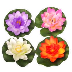 Ewanda store Set of 4pcs Floating Pond Decor Water Lily/Lotus Foam Flower