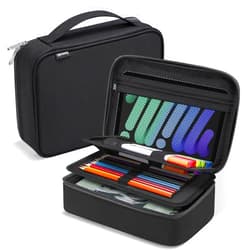 Zannaki Big Capacity Storage Pouch Marker Pen Pencil Case Simple Stationery Bag Box Art Tool & Sketch Storage Boxes for Bullet Journal Middle High School Office College Student Girl Women Adult Teen