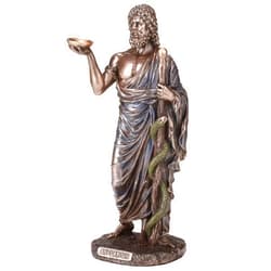 Veronese Design 6 1/4 Inch Asclepius Greek God of Medicine Cold Cast Resin Bronze Finish Sculpture