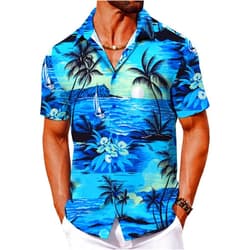 COOFANDY Mens Hawaiian Shirt Short Sleeve Button Down Shirts Tropical Floral Summer Beach Shirts