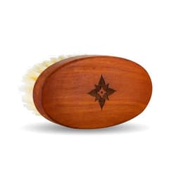 NONIKO Natural Bristle & Pearwood Dry Brush -Exfoliates Dead Skin Cells, Unclogs Pores, Boosts Energy - for Skin Health & Beauty