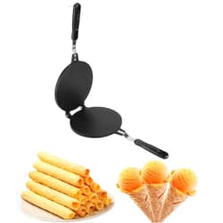 Estink Eggs Roll Maker, Aluminum Household Round Shape Waffle Baking DIY Ice Cream Pancake Waffle Cone Maker for Kitchen Restaurant Cake Bakeware Baking Tool, 15.7 x 7.3 x 1 in