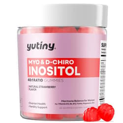 Yutiny Myo-Inositol & D-Chiro Inositol Gummies, Vitamin B6 B12 & Folate for Women, Fertility Support, Hormone Balance, Vegan, Sugar Free, Strawberry Flavor, 60 Count
