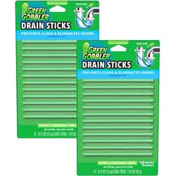 Green Gobbler Drain Cleaner & Deodorizer FRESH SCENT Sticks for Toilet Tanks, Sinks, Bathtub Drains, Washing Machine Drains and Garbage Disposals - 24 Pieces