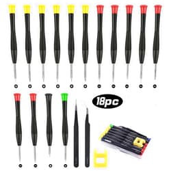 Ainiv Mini Precision Screwdriver Set, 18PCS Small Magnetic Screwdriver with Tweezers & Magnetizer Flathead Phillips Pentalobe Torx Star Screwdriver Kit Tool for Repairing Eyeglass Phone Watch