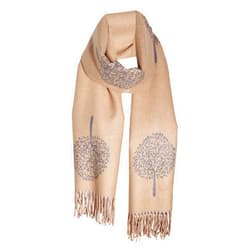 Tibet BEIGE GREY LUXURY CASHMERE SCARF MULBERRY TREE PRINT REVERSABLE SUPER SOFT SUMMER WINTER SPRING SCARF UNISEX TRENDY PREMIUM QUALITY SCARFGIFT FOR HER HIM HER EVERYONE