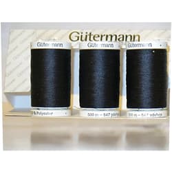 Gütermann Sew-All, All PurposeThread 547 Yards-Black GUTERMANN Thread 3 Pack (Black)