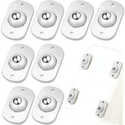 Honoson 8 Pcs Self Adhesive Caster Wheels Appliance Rollers Appliance Sliders for Kitchen 360° Swivel Universal Wheel Mini Small Kitchen (Gray with 1 Steel Ball Style)
