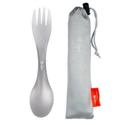 TiTo Titanium Outdoor Camping Picnic titanium Spoon Tableware titanium alloy Fork Ultralight pure titanium Spork (Sandblasting)