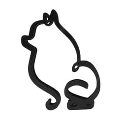 BuleVina Pomeranian Spitz Metal Dog Minimalist Art Wall Sculpture, Abstract Wire Geometric Line Drawing Statue Decor Holiday Living Room Modern Home Decoration, Statues Hanging for Bathroom (Black)