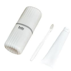 SVKCO Toothbrush Holders, Bathroom Shelf, No-Drill Toothbrush Holder with 2 Cups Mouthwash Cups, Portable Toothbrush Holder,Travel Toothbrush Cups