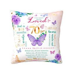 Skizbcw 70th Birthday Gifts for Women, Best Gifts for 70 Year Old Woman Birthday, 1954 Meaningful 70th Birthday Gifts for Women, 70th Birthday Decorations for Women Throw Pillow Covers 18×18 Inches