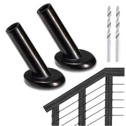 RiaYer 50 Pack 30 Degree Angle Protective Sleeves, Black Cable Railing Corner Protector Sleeve Beveled for 1/8