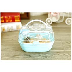 Misyue Portable Carrier Hamster Carry Case Cage with Water Bottle Travel&Outdoor for Hamster Small Animals (Blue)