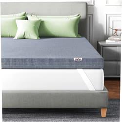 UniPon 4 Inch Extra Firm Queen Mattress Topper with Cooling Gel & Bamboo Charcoal, Firm Queen Memory Foam Mattress Topper for Pain Pressure Relief, CertiPUR-US Certified, Removable Cover