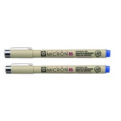 SAKURA PIGMA MICRON 05 FINELINER PEN, 0.45MM LINE WIDTH, PACK OF 2 (Blue)