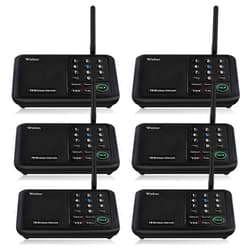 Wuloo Intercoms Wireless for Home 5280 Feet Range 10 Channel 3 Code, Wireless Intercom System for Home House Business Office, Room to Room Intercom, Home Communication System (6 Packs, Black)
