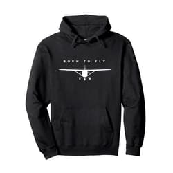 Airplane Graphic Tees & Gifts for Pilots Single Engine Prop Airplane Shirt Born to Fly - Hoodie Pullover Hoodie